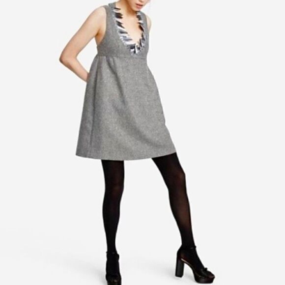 Anna Sui For Target Gray Tweed Jumper Dress Size S - Picture 3 of 12